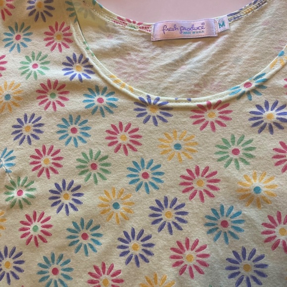 Lot of 3 vintage Fresh Produce Dresses sz M Cotton/Short Sleeve Dots/Flowers - Picture 7 of 8